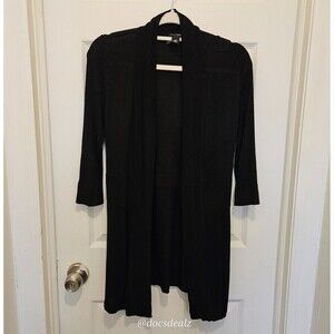 White House Black Market Sweater Cardigan 3/4 Sleeves Black Women's XS